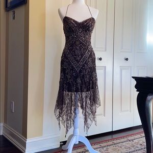 Sue Wong Nocturne embellished brown dress